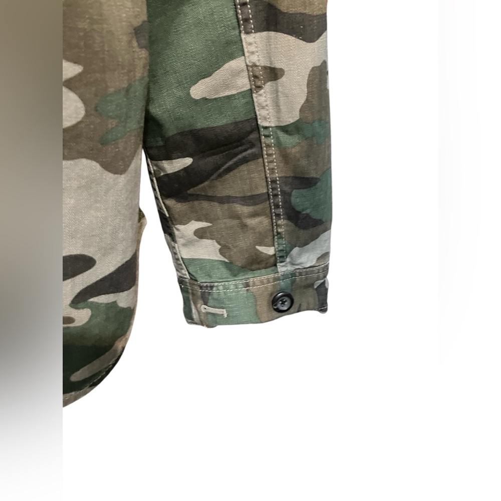 JCrew Camo heavy canvas shirt jacket - size petite large - excellent condition - Picture 3 of 9